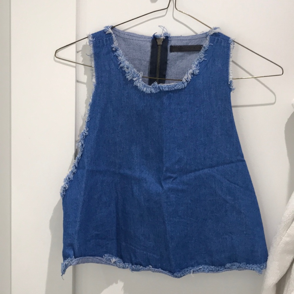 Zara denim crop top